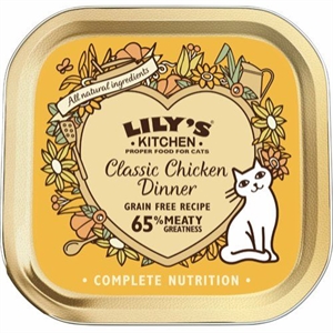19 x 85g Lilys Kitchen Classic Dinner katte vådfoder i pate med kylling - korn og sukkerfri