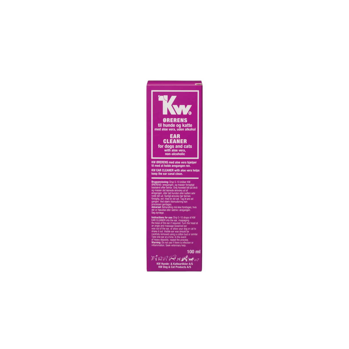 KW ørerens med aloe vera til hunde og katte 100 ml