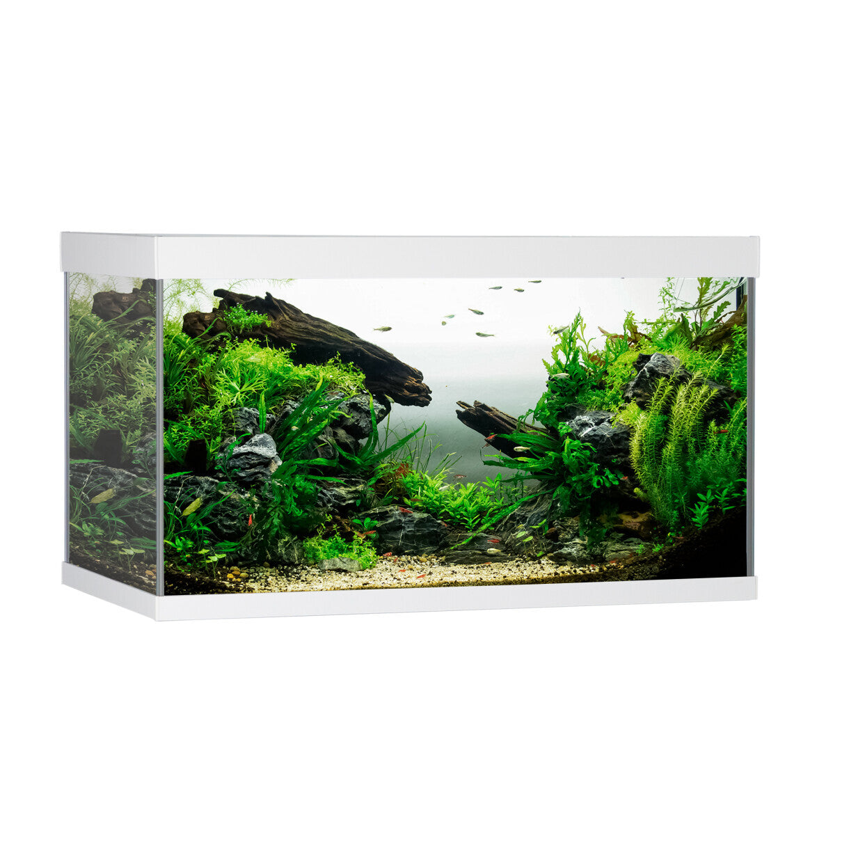 AkvaStabil element akvarie - 80 x 40 x 48 cm - hvid med filter - varme og LED-lys - 144 liter