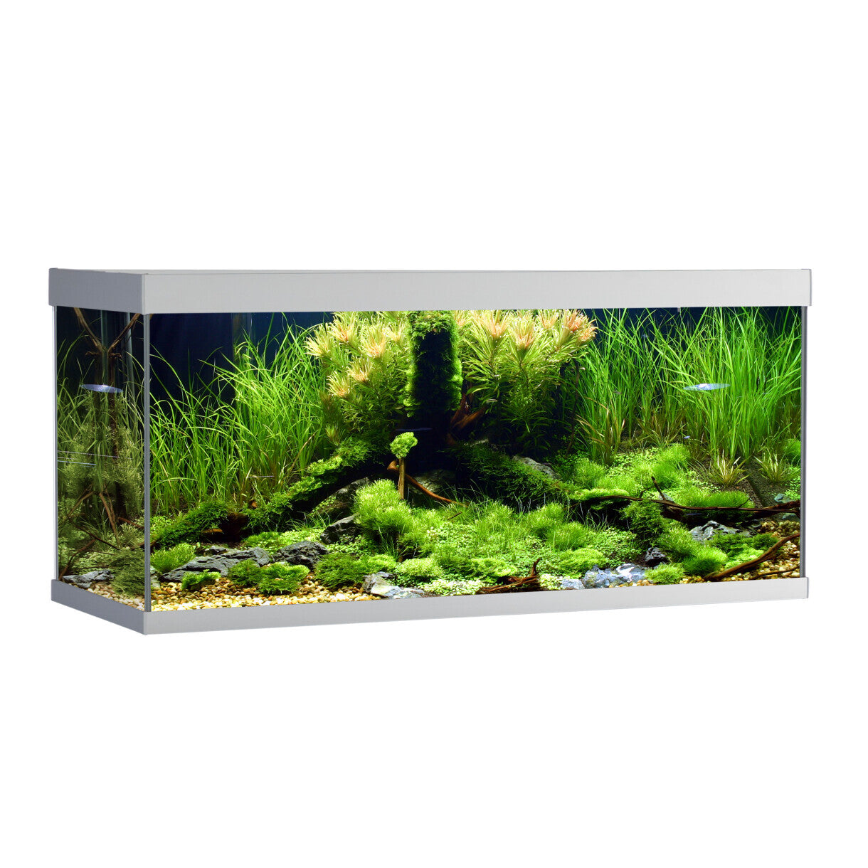 AkvaStabil element akvarie - 100 x 40 x 48 cm - sølv - med filter - varme og LED-lys - 180 liter