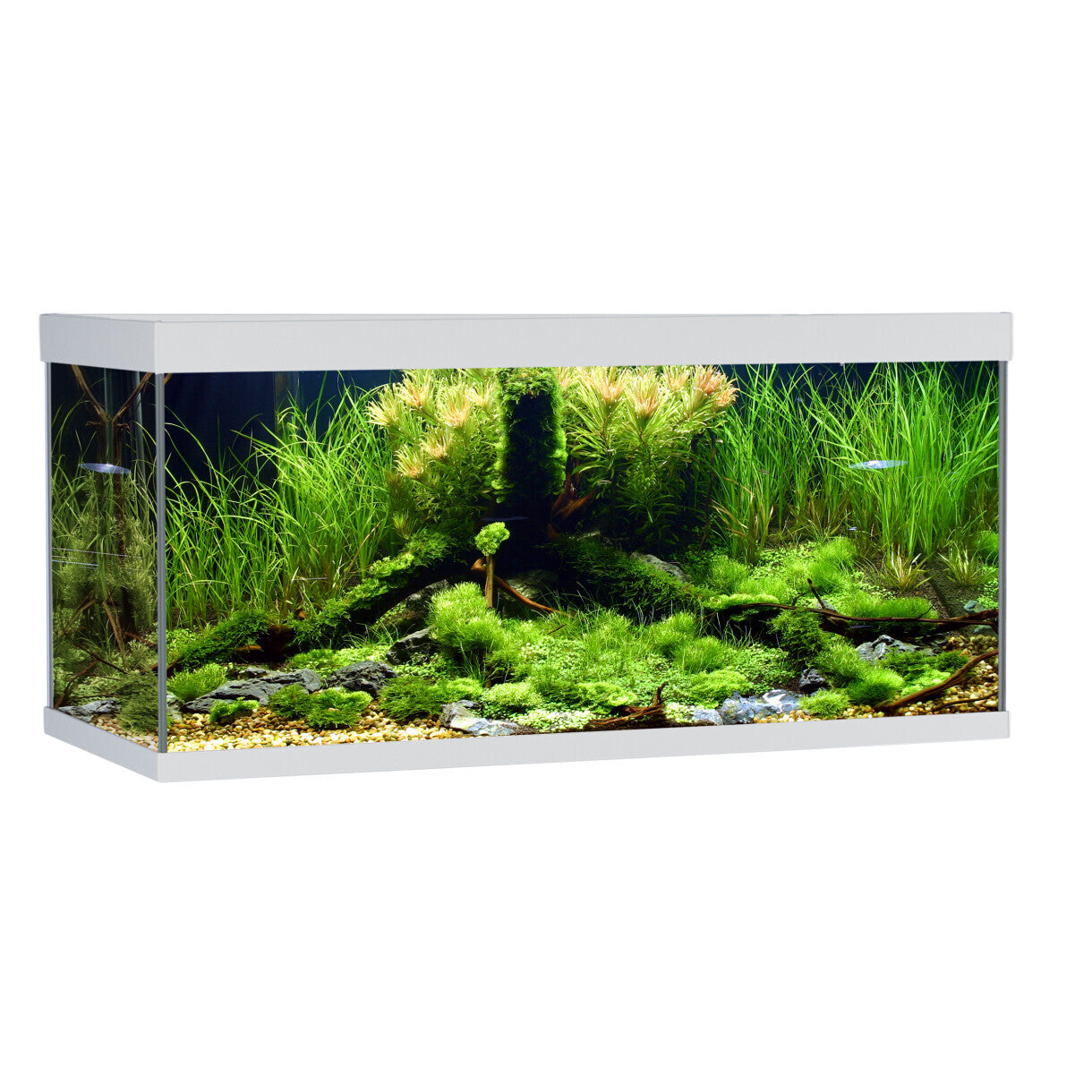 AkvaStabil element akvarie 180 liter - 100 x 40 x 48 cm - hvid med filter - varme og LED-lys - 144 liter