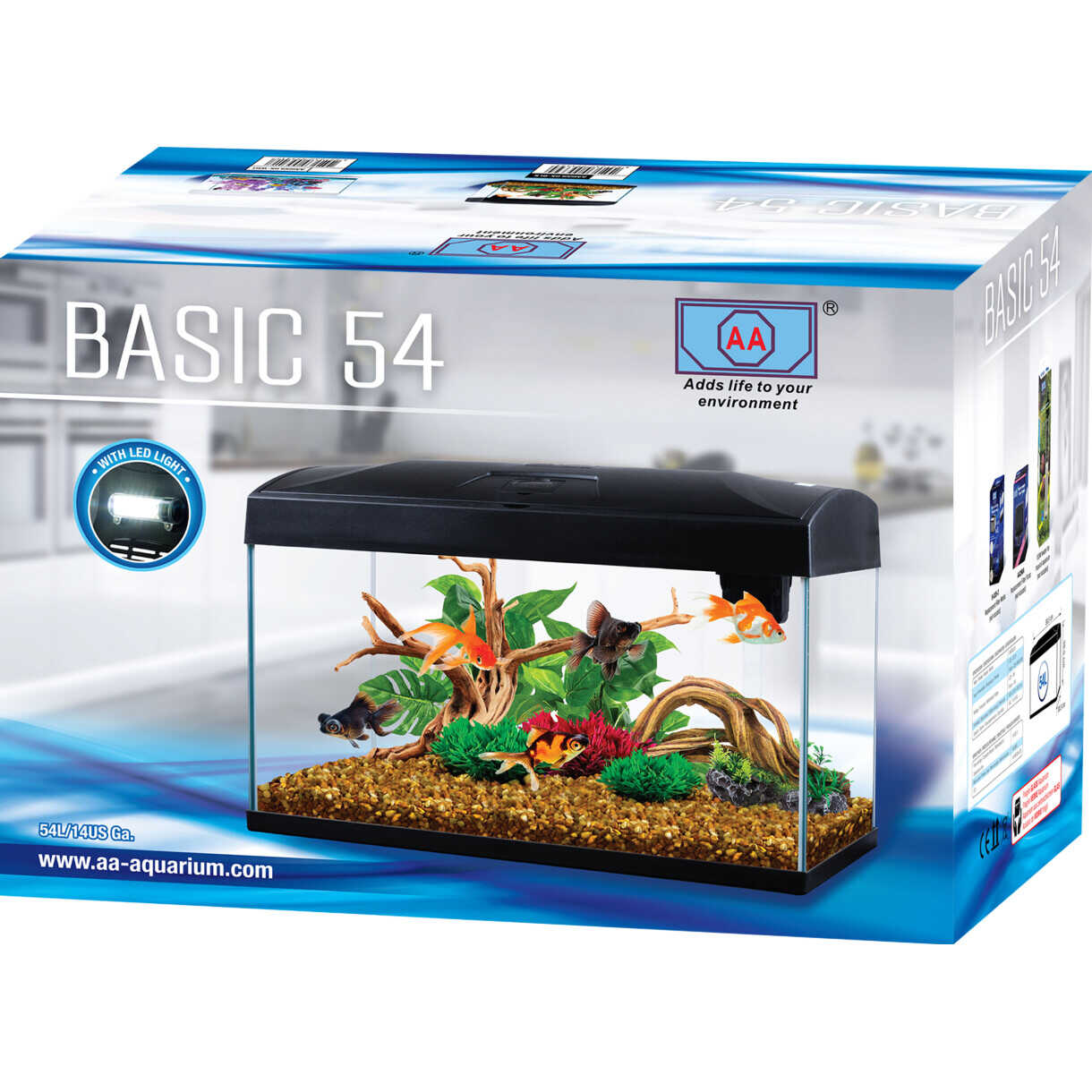 Rect Aquarium - 54 liters akvarie startersæt