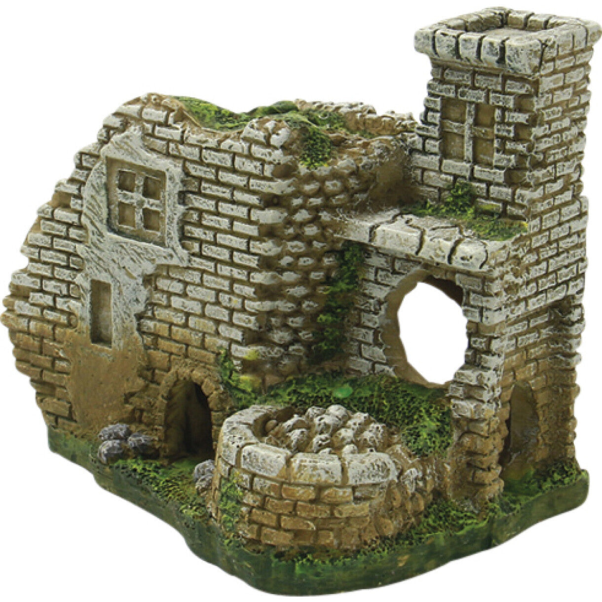 4FISH akvarie dekoration Borg 10,5 x 7,3 x 8,8 cm