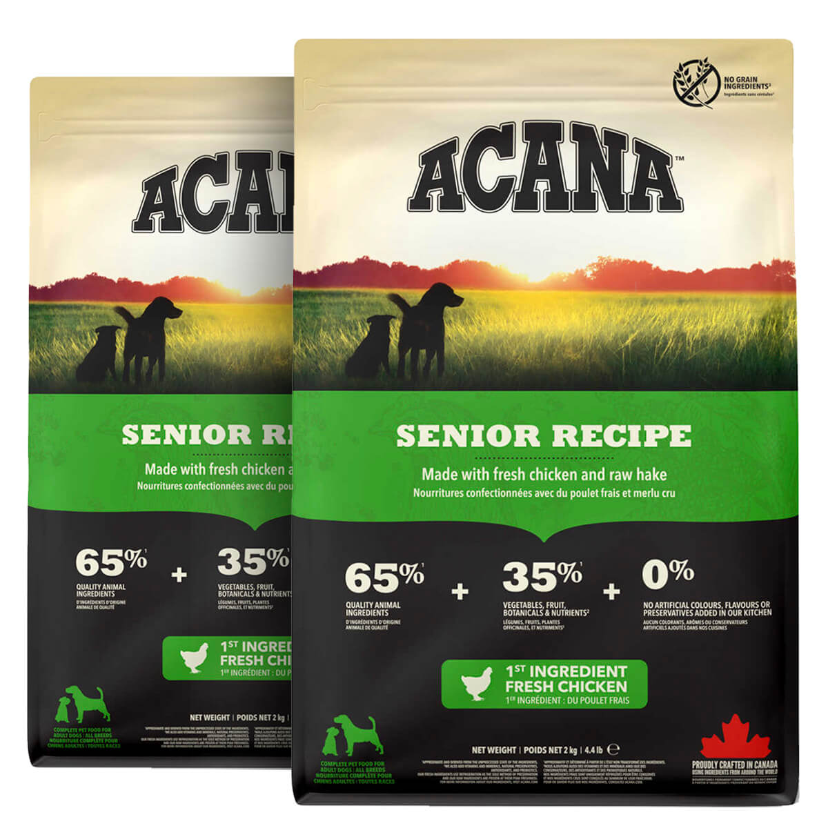 2 x 11,4 kg. Acana Senior hundefoder med kylling og fisk