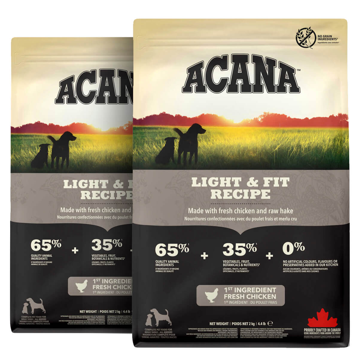 2 x 11,4 kg. Acana Light & Fit hundefoder med kylling og fisk