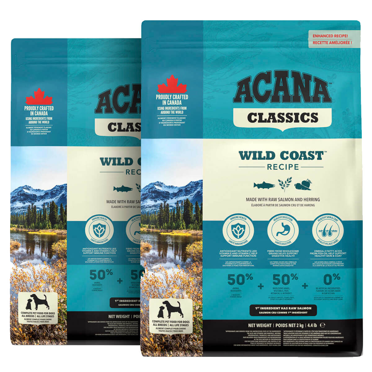 2 x 14.5 kg. Acana Classics Wild Coast hundefoder med kylling og fisk