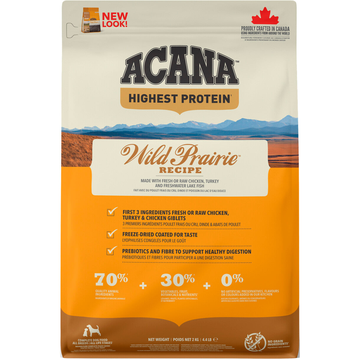 Acana Highest Protein  Wild Prairie hundefoder med kylling og fisk