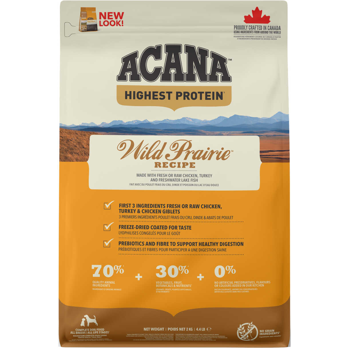 Acana Highest Protein  Wild Prairie hundefoder med kylling og fisk