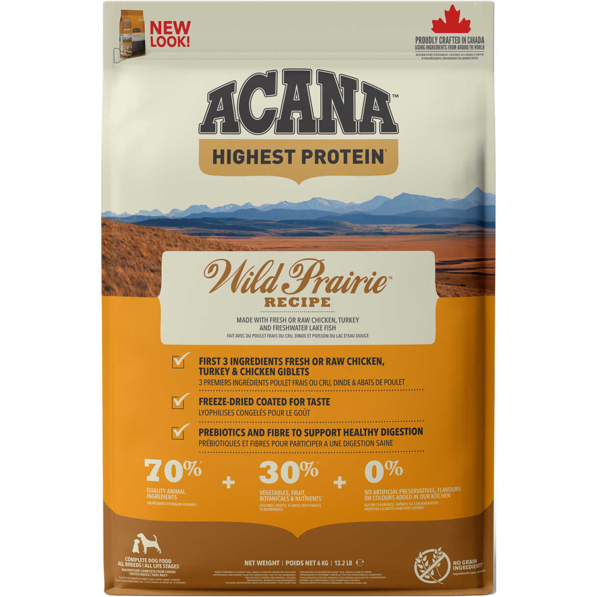 Acana Highest Protein  Wild Prairie hundefoder med kylling og fisk