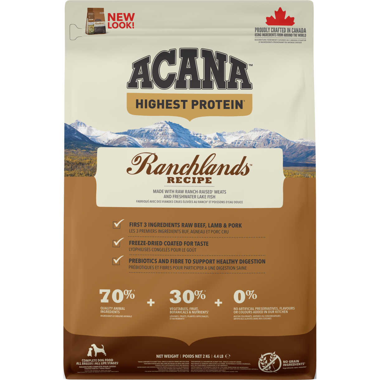 Acana Highest Protein Ranchlands hundefoder med oksekød og lam