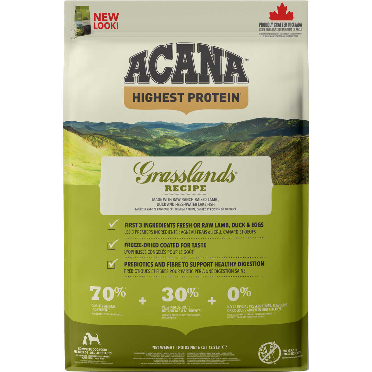 Acana Highest Protein Grasslands hundefoder med lam og and