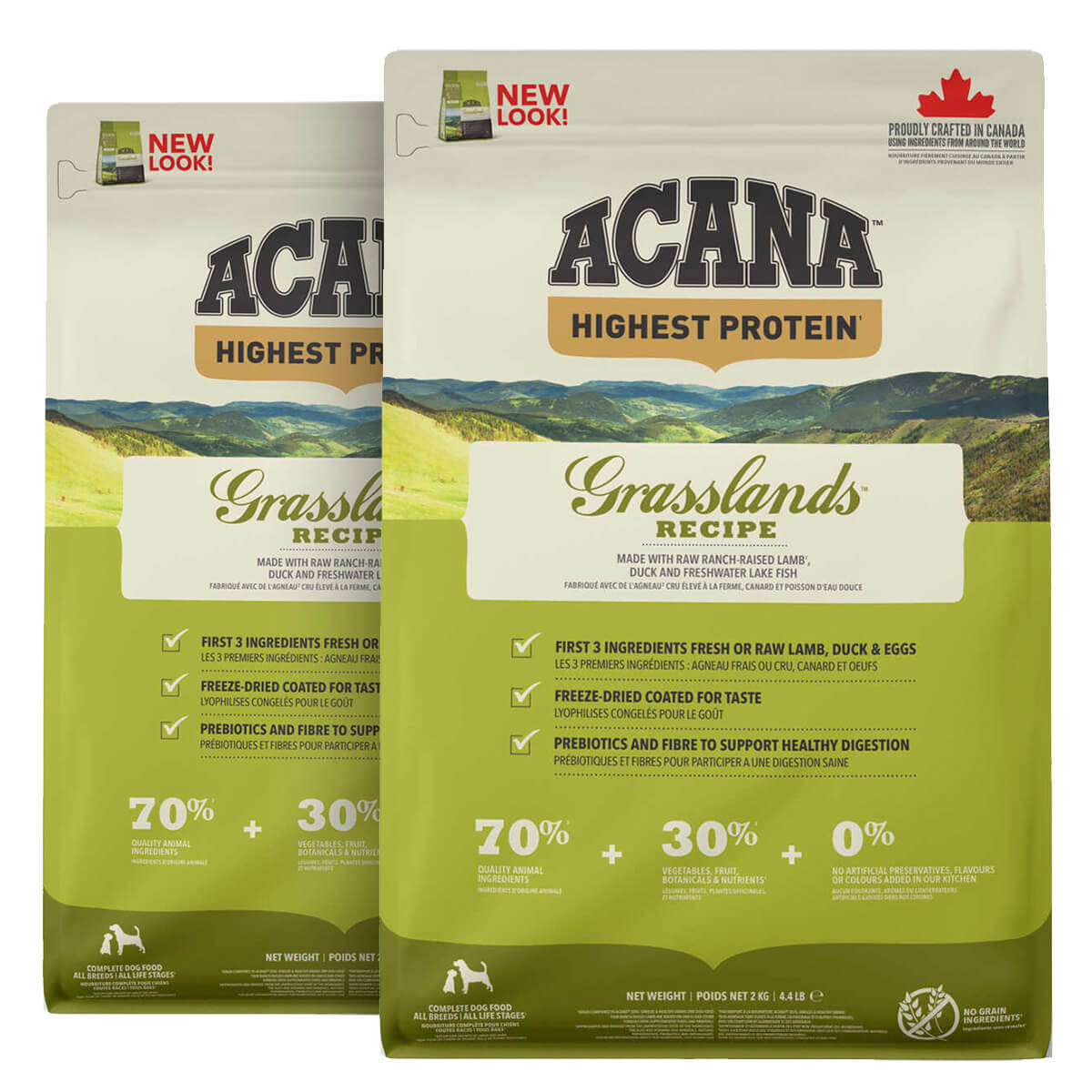 2 x 11,4 kg. Acana Highest Protein Grasslands hundefoder med lam og and