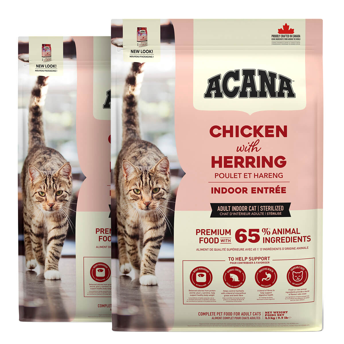2 x 4,5 kg. Acana Indoor Entree kattemad med kylling og fisk