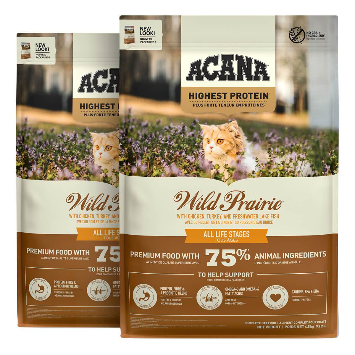 2 x 4,5 kg. Acana Highest Protein Wild Prairie kattemad med kylling og kalkun