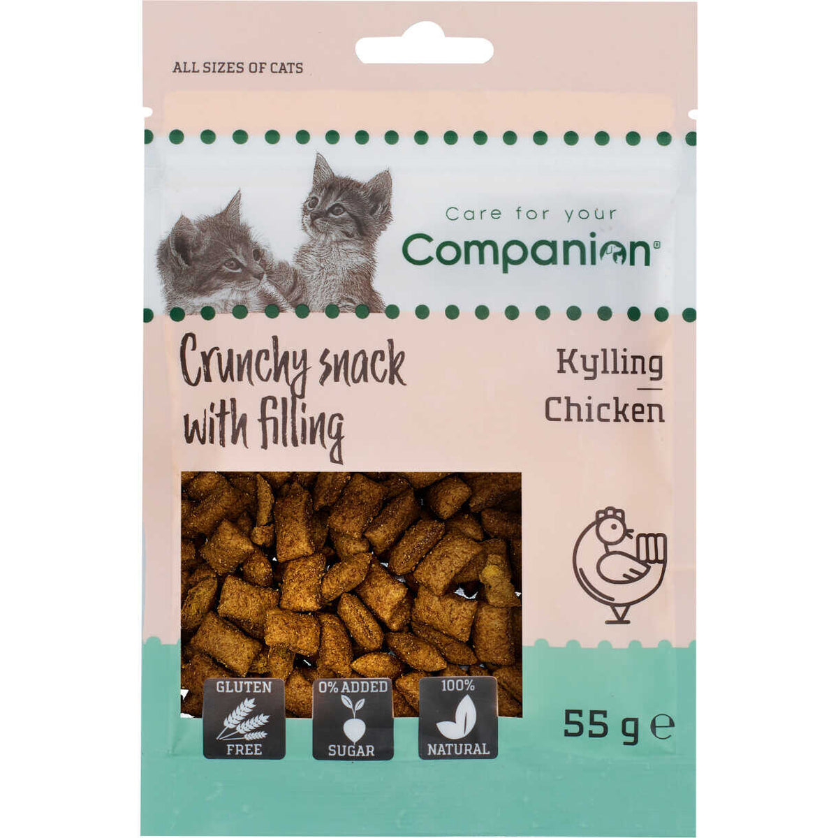 Companion Cat Crunchy Snack med fyld - kylling