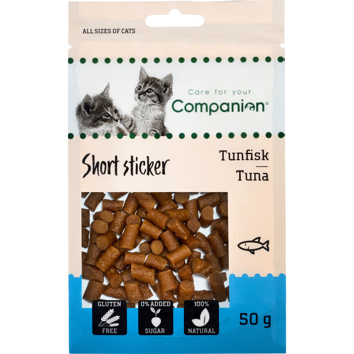 50g Companion kattesnack med Tun - gluten og sukkerfri