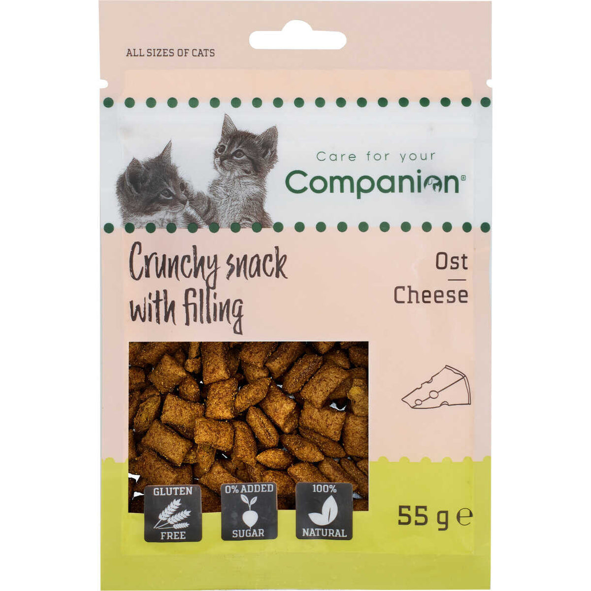 Companion Cat Crunchy Snack med fyld - ost
