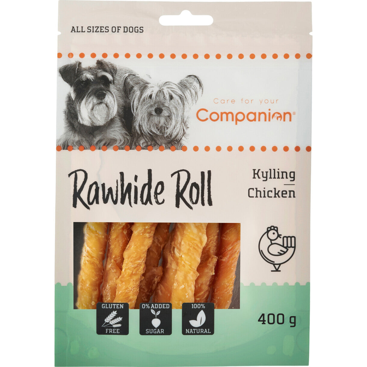 Companion Rawhide Roll (kylling) tyggeben til hunde