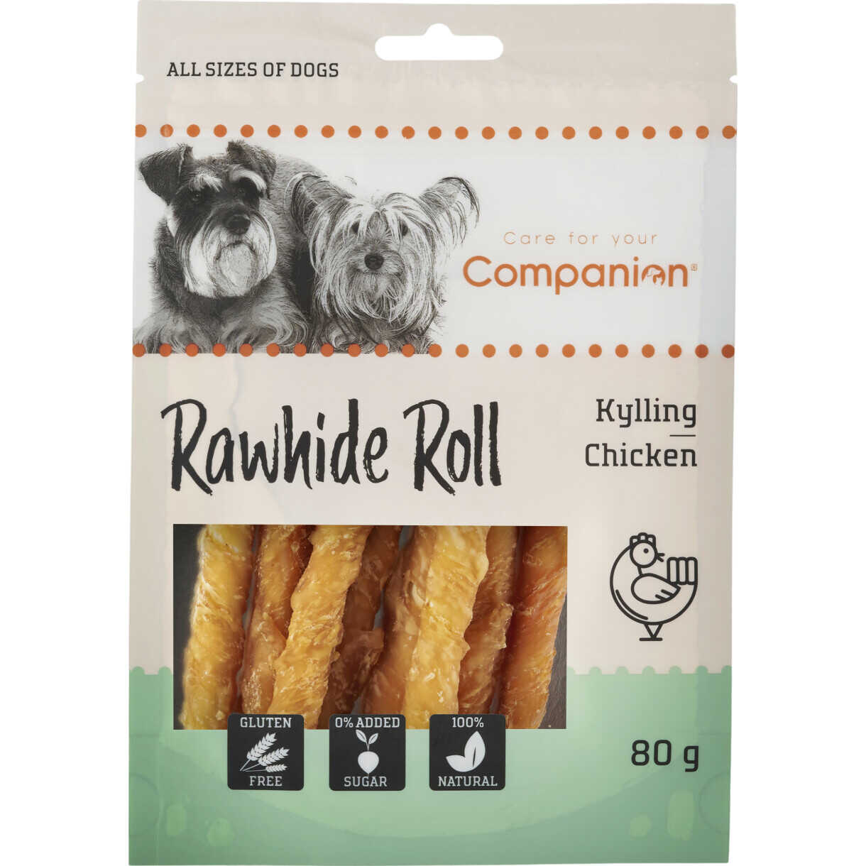 80 g Companion tyggepinde med kylling til hunde - sukker- og glutenfri