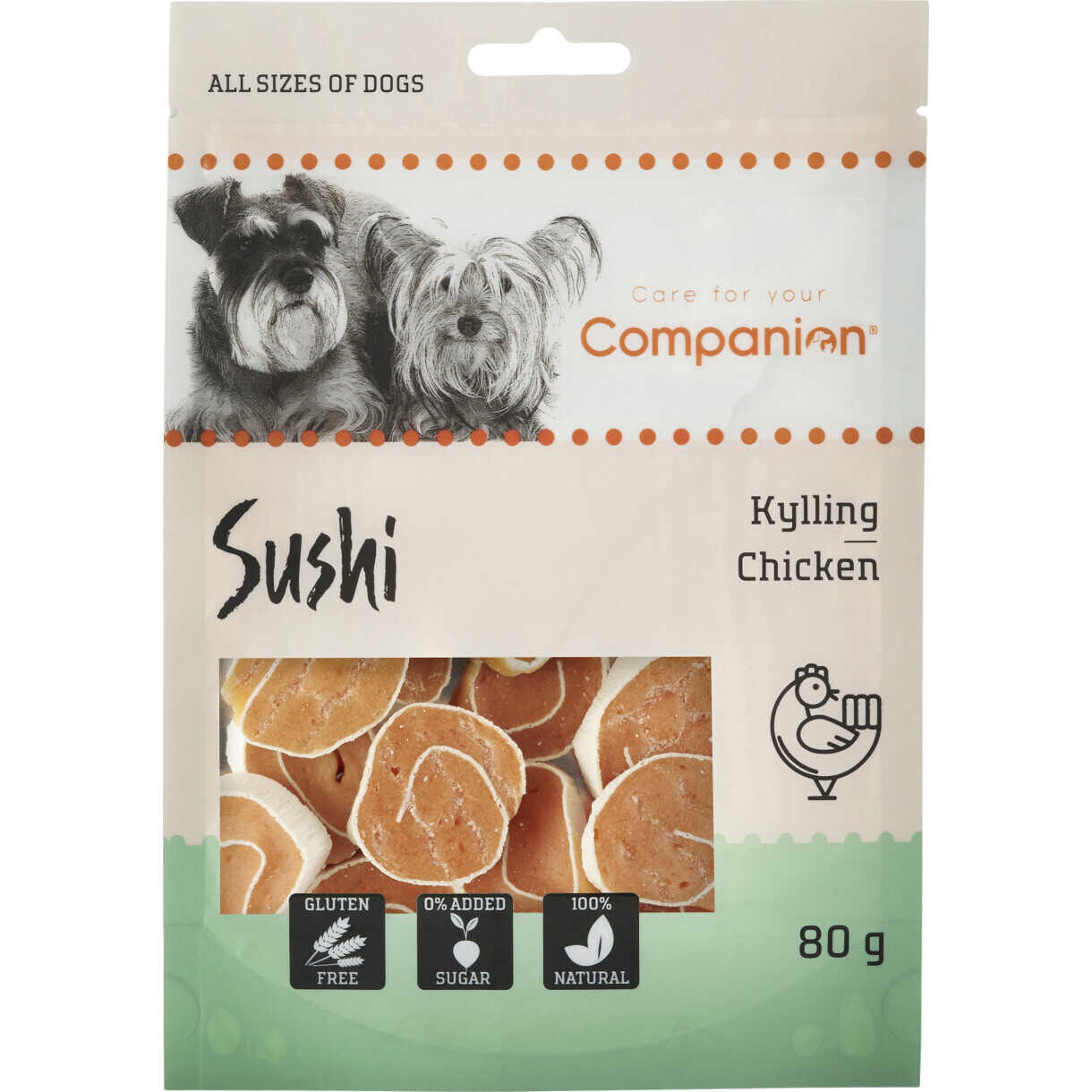 80 g Companion hundesnack med kylling Sushi