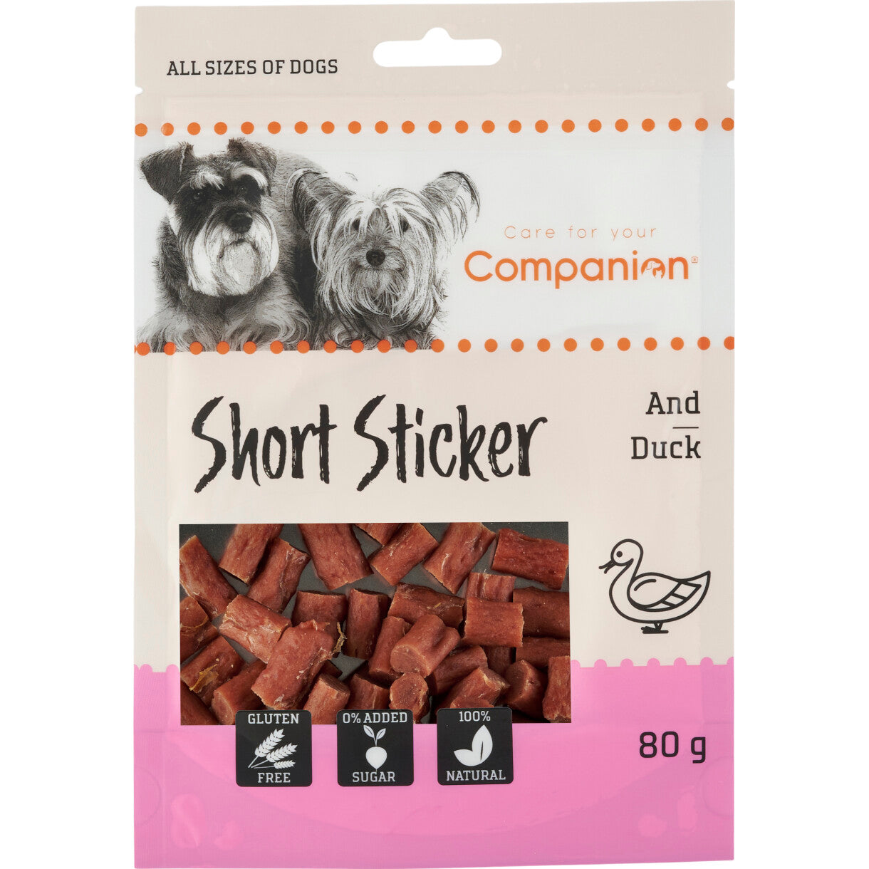 Companion hundesnack med and Sticker 1,5 cm