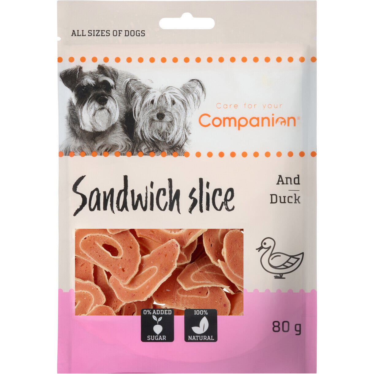 80 g Companion hundegodbidder Sandwich Slice med and