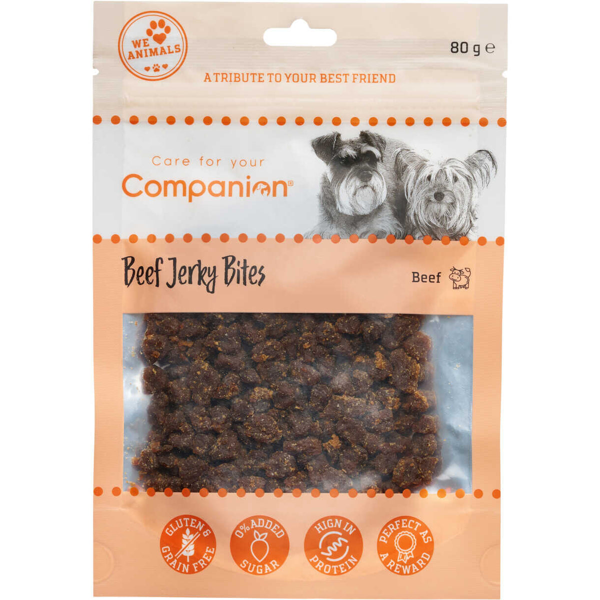 Companion Beef jerky bites - tørret oksekød i bidder