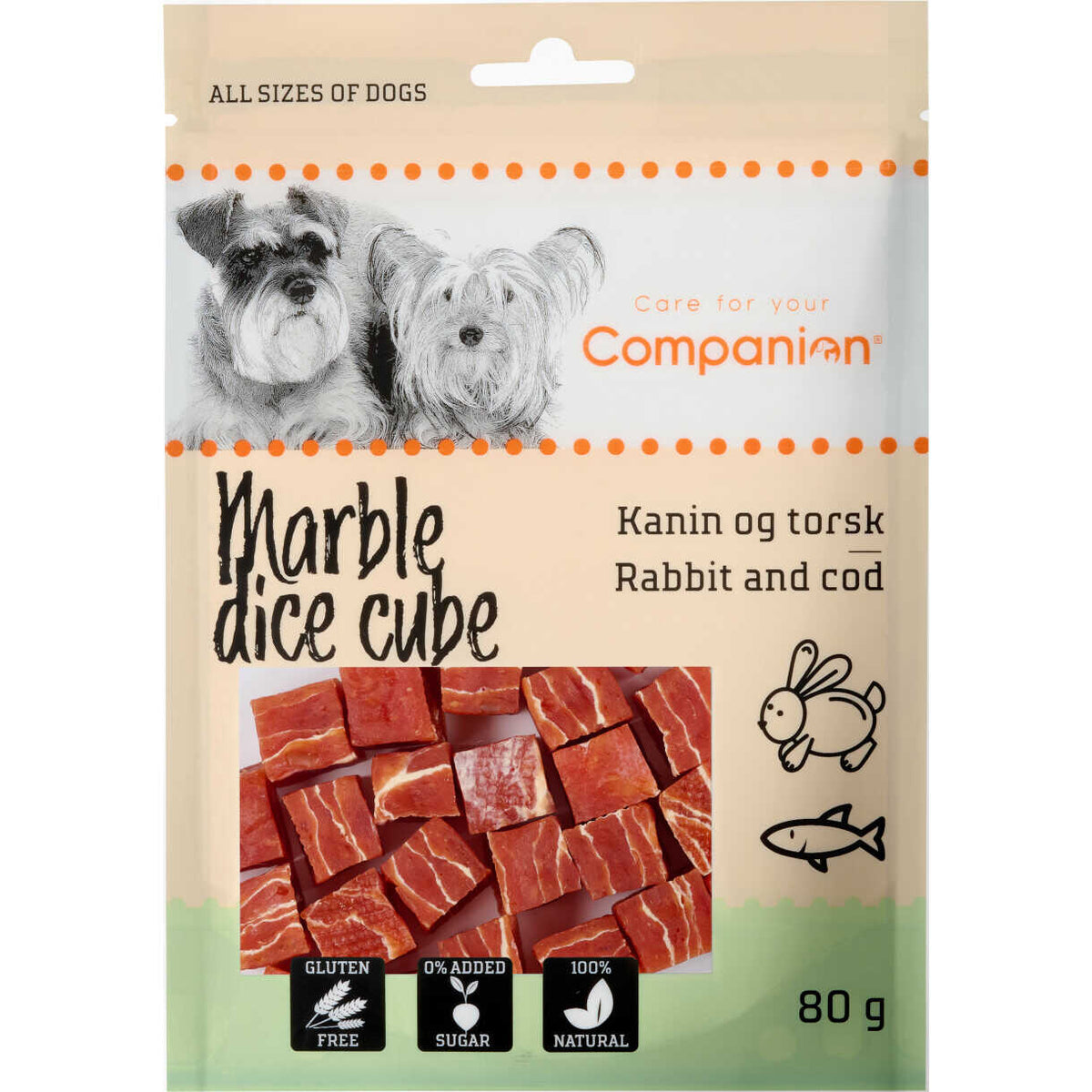 Companion Marble dice cube (kanin og torsk)
