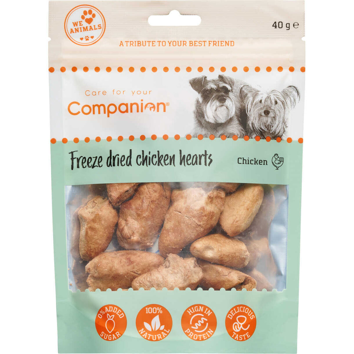 Companion Freeze dried chicken hearts, kyllingehjerte