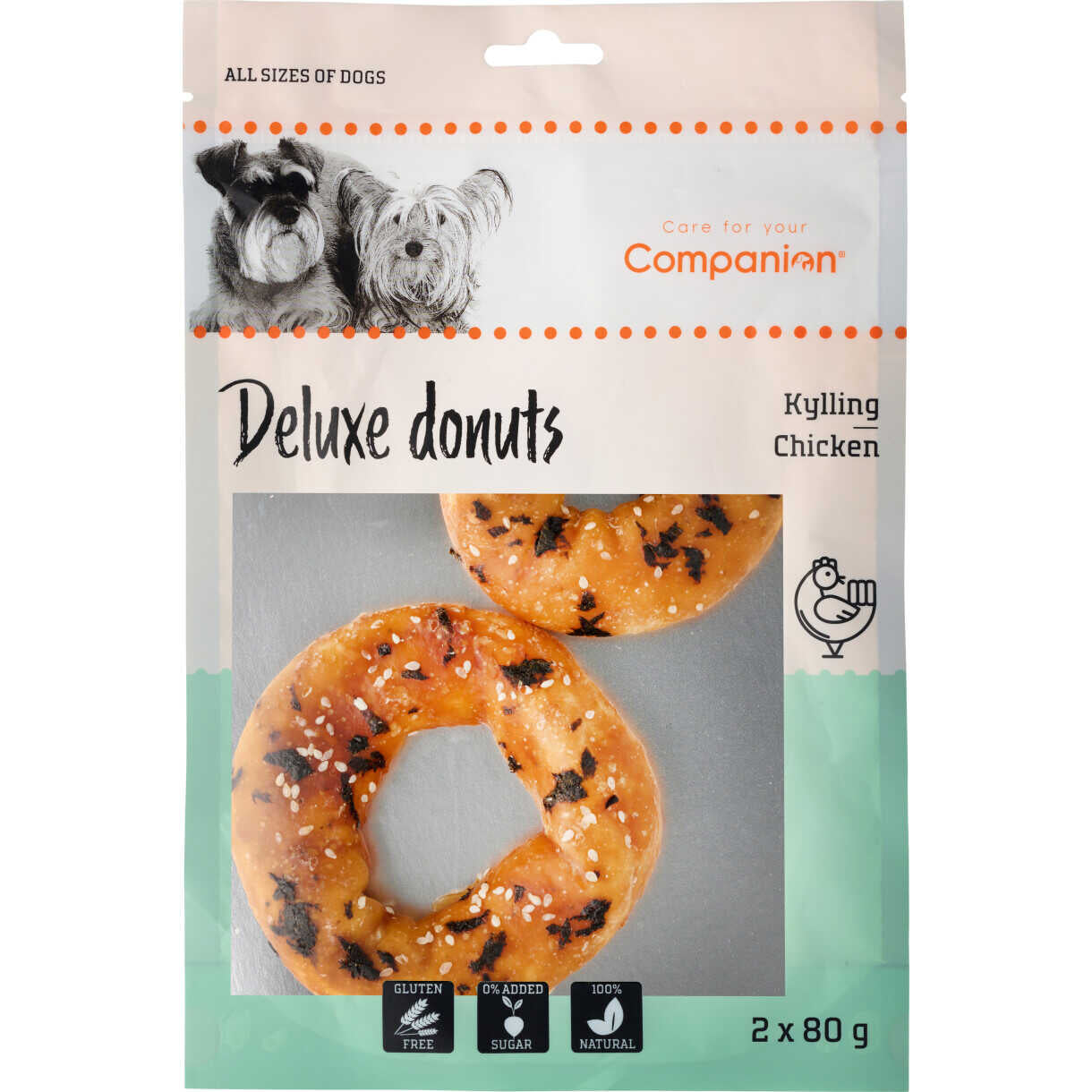 2 x 80 g Companion kylling donut snack til hunde