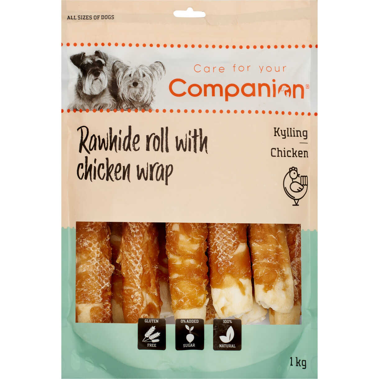 Companion Rawhide Roll with wrap (kylling)