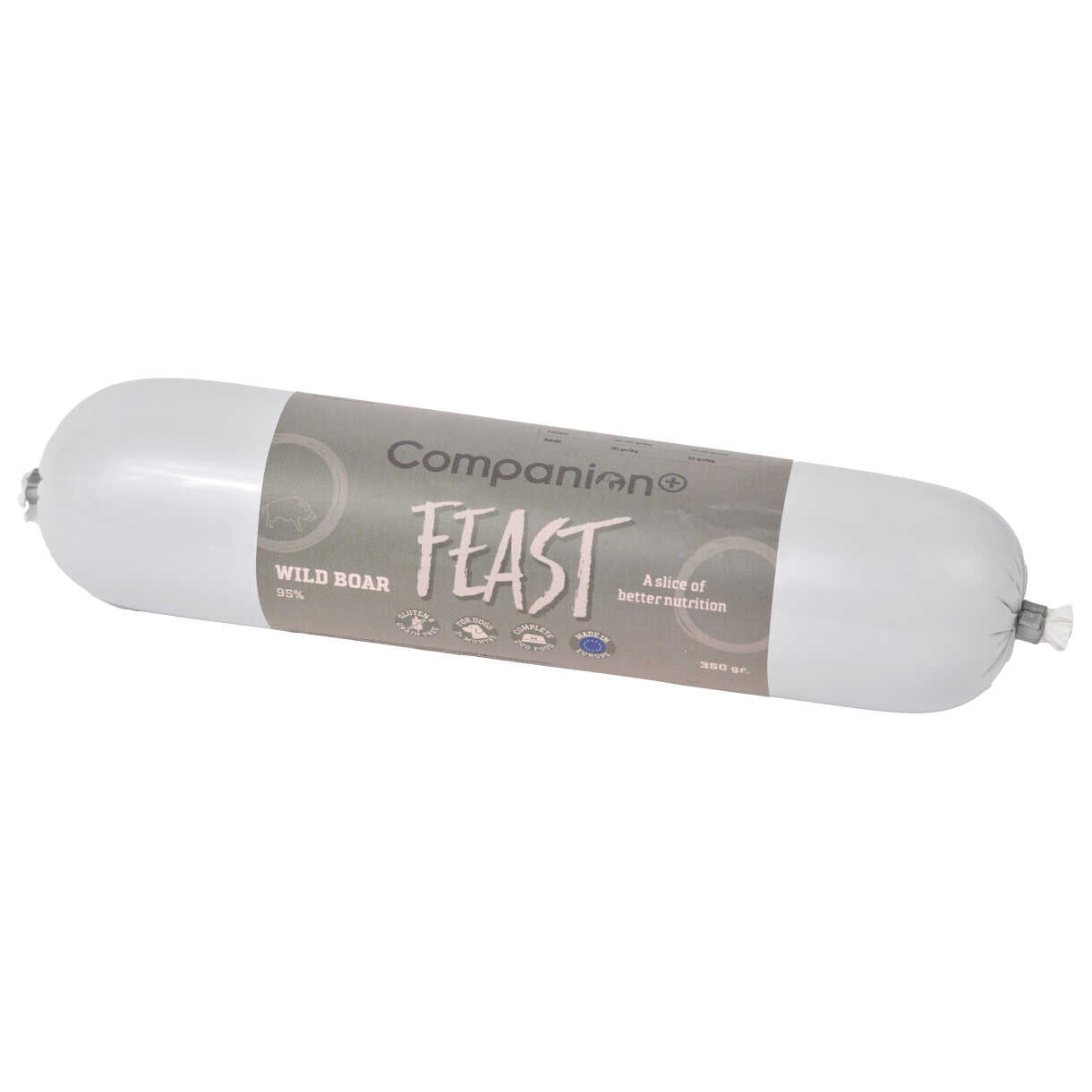 350g Companion+ FEAST foderpølse til hunde, med vildsvinkød