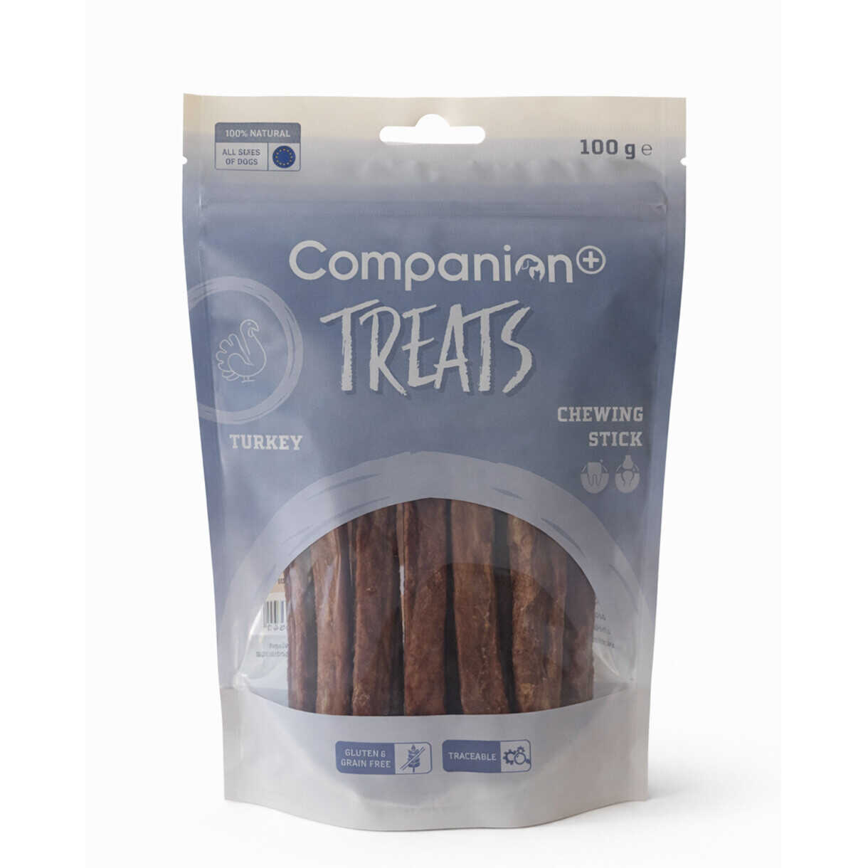 100g Companion+ Vital Tyggestænger til hunde, med kalkun og glucosamine