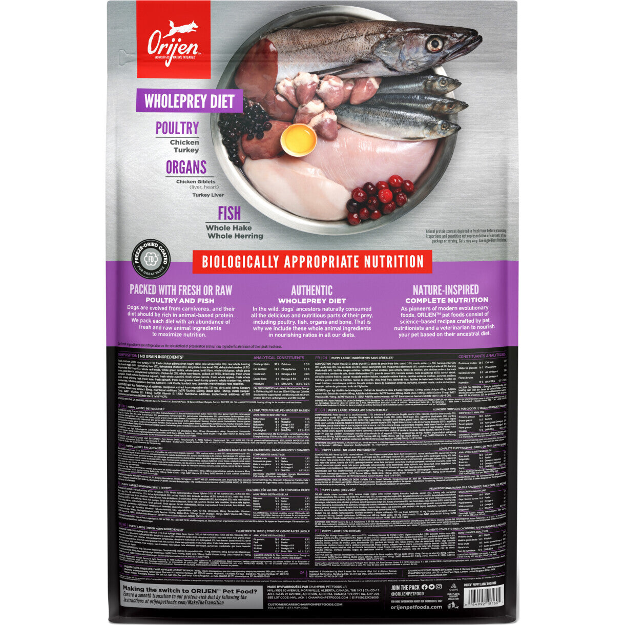 Orijen Puppy Large Breed med kylling og fisk