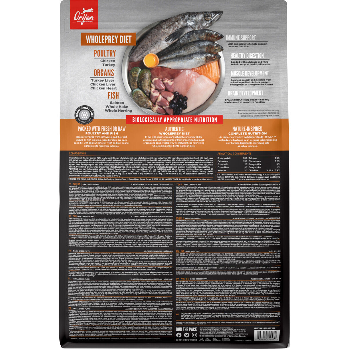Orijen Puppy Small Breed hundefoder med kylling og laks