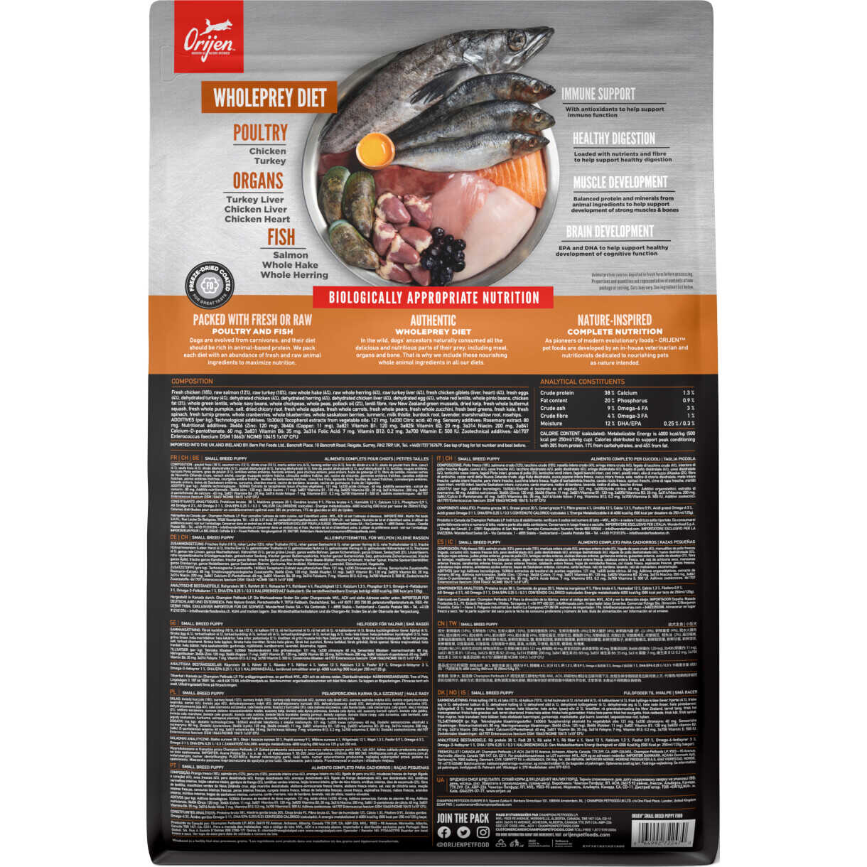 Orijen Puppy Small Breed hundefoder med kylling og laks