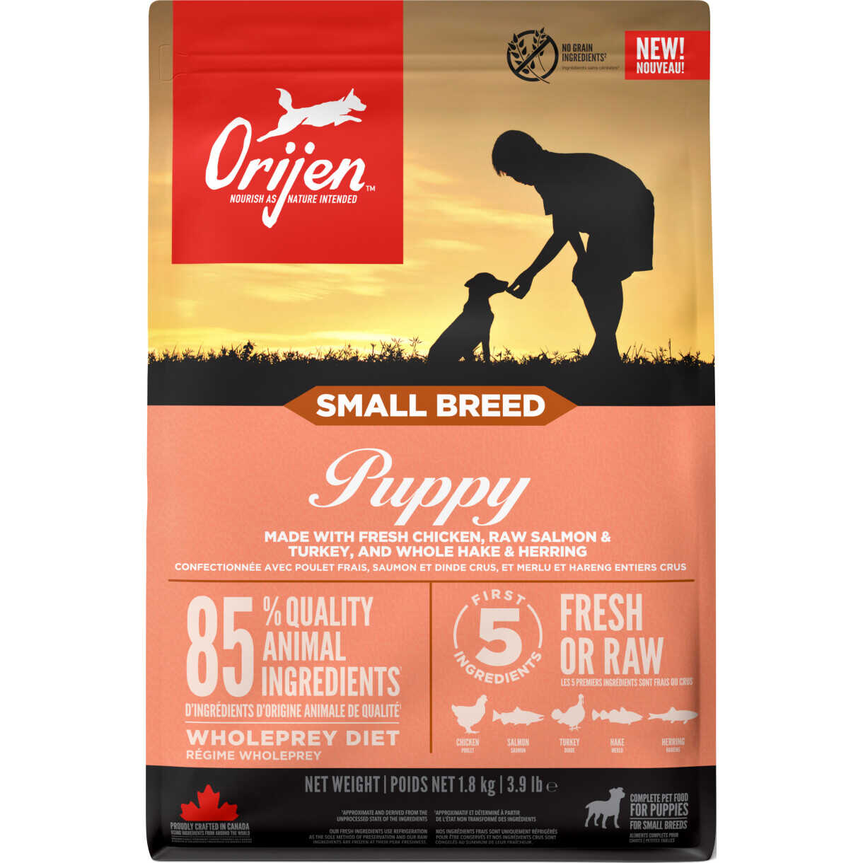 Orijen Puppy Small Breed hundefoder med kylling og laks