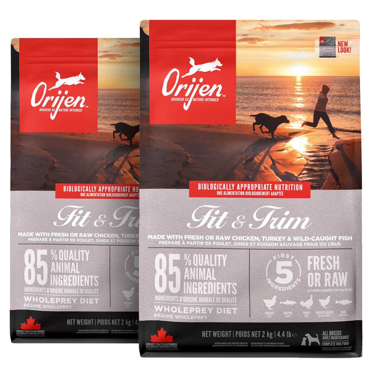 2 x 11,4 kg. Orijen Fit & Trim hundefoder med kylling kalkun og fisk