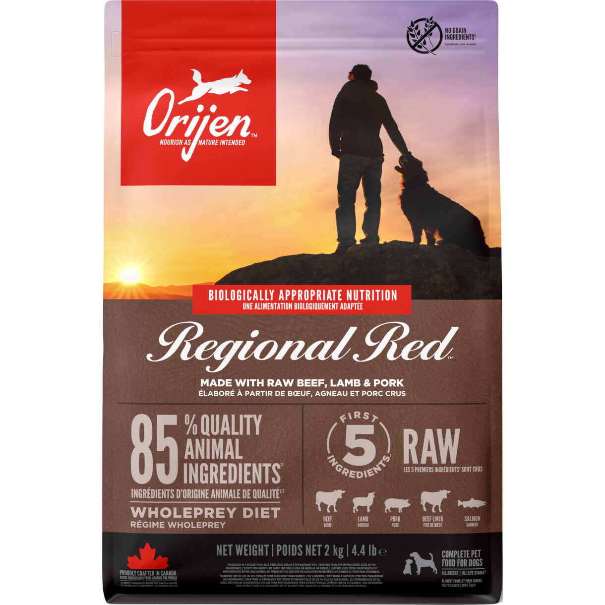 Orijen Regional Red hundefoder med oksekød, svin og lam