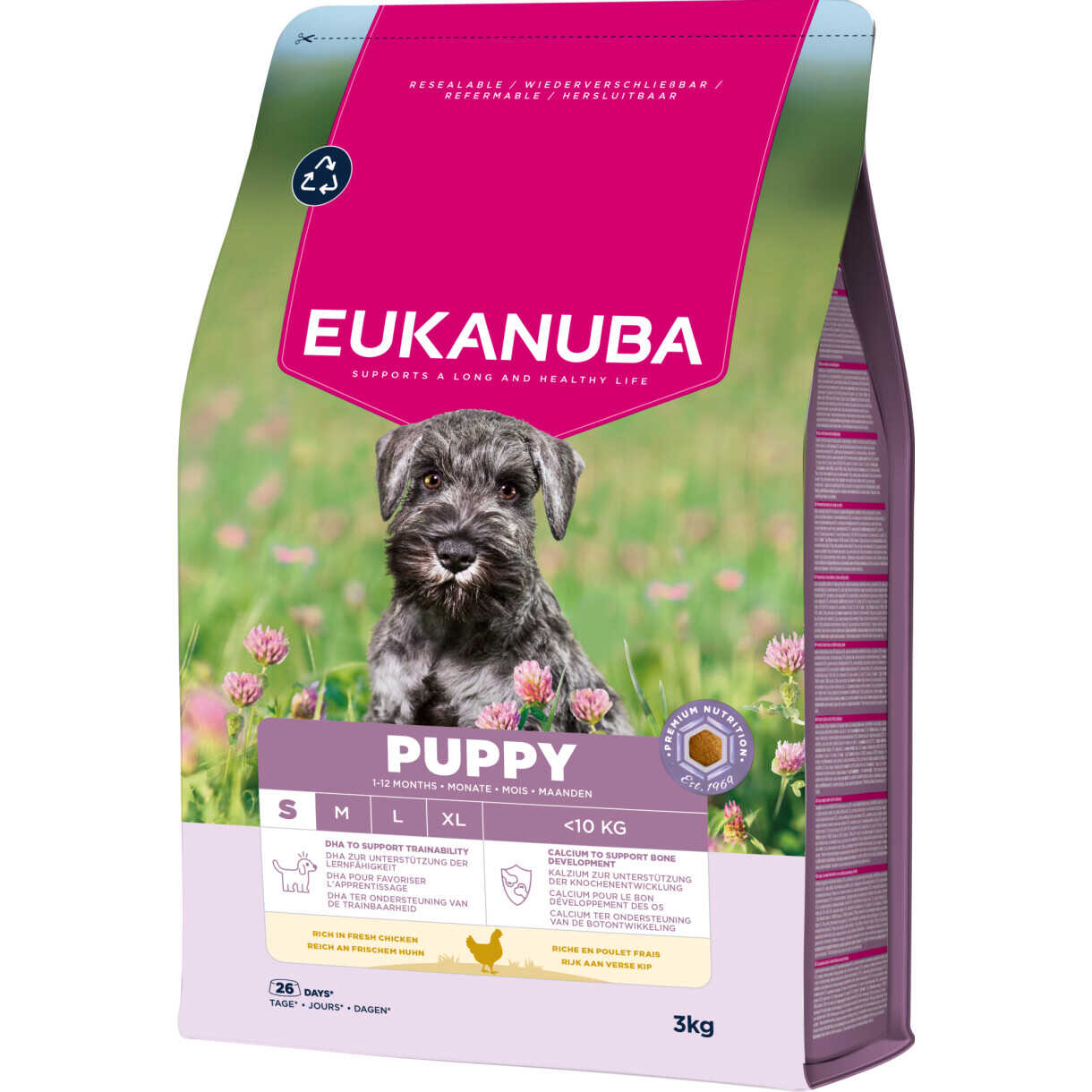 3 kg Eukanuba Puppy small breed hvalpefoder med kylling