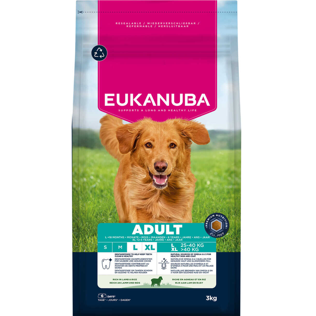 Eukanuba hundefoder Adult large breed lam og ris.