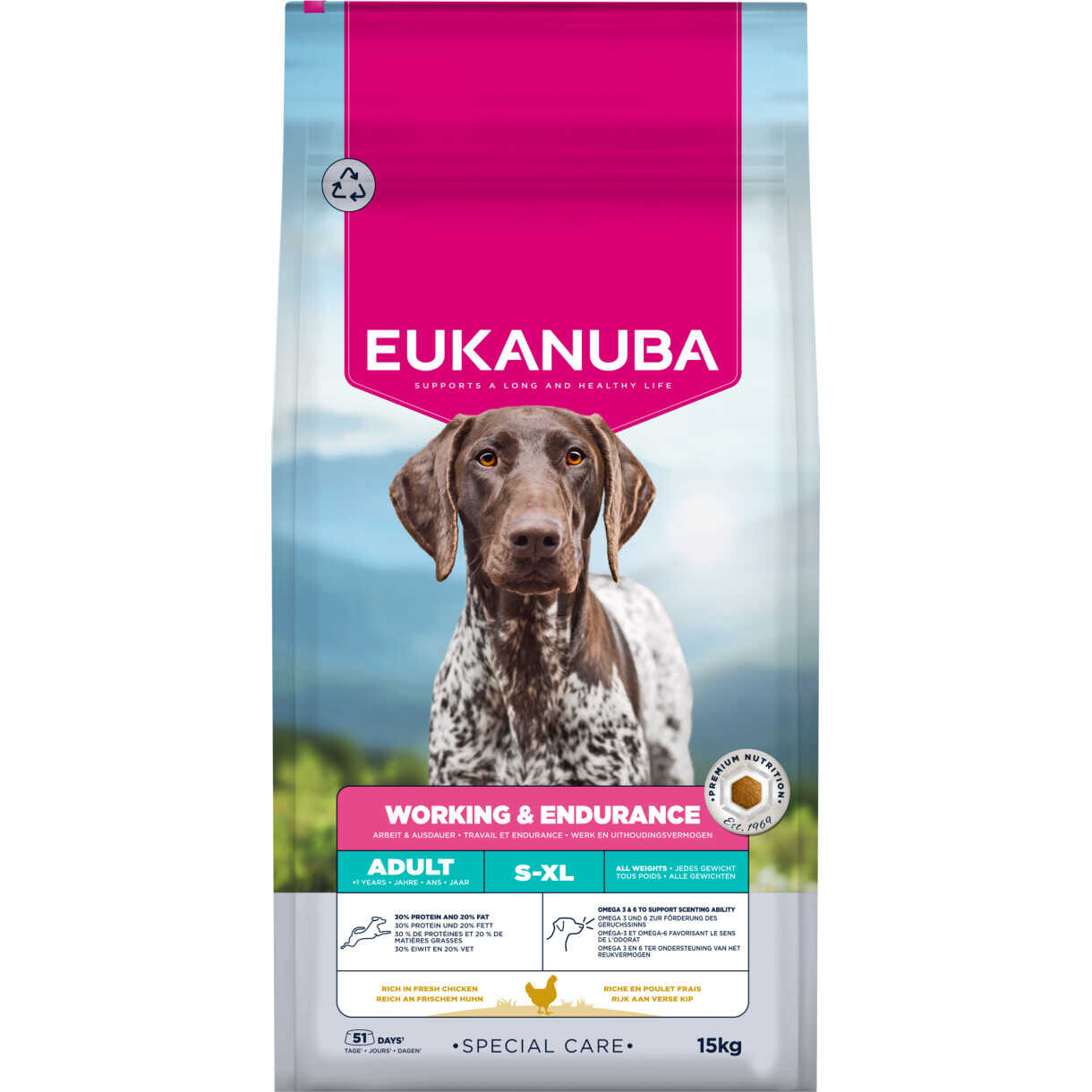 15 kg Eukanuba hundefoder Adult all breed - Working & Endurance