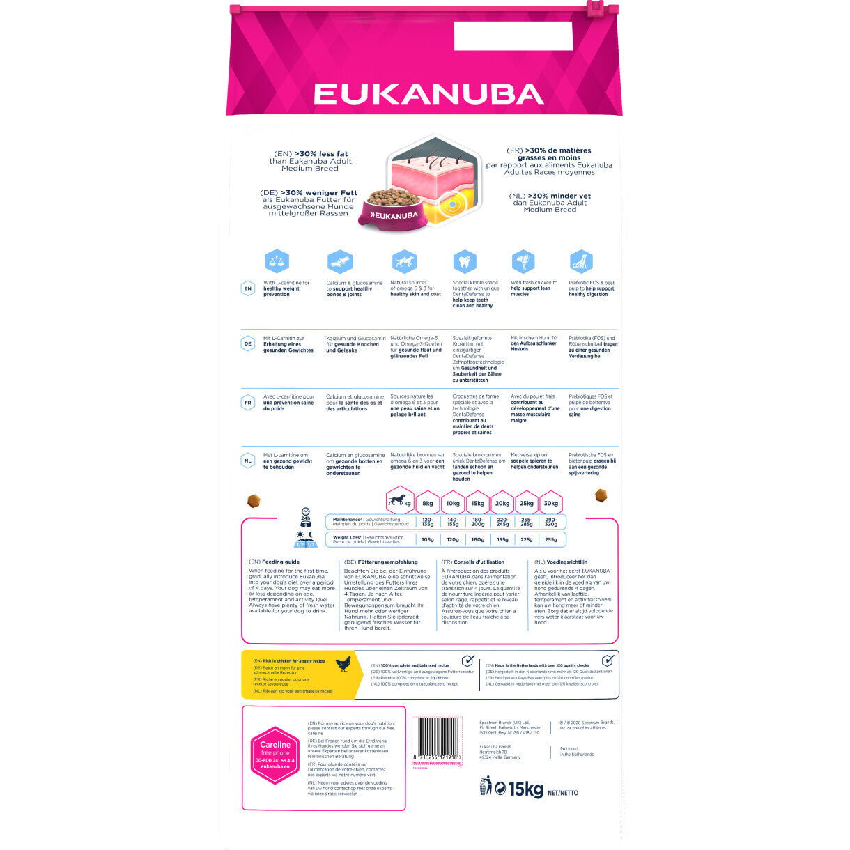 15 kg Eukanuba DailyCare Adult Small/Medium Breed Weight Control