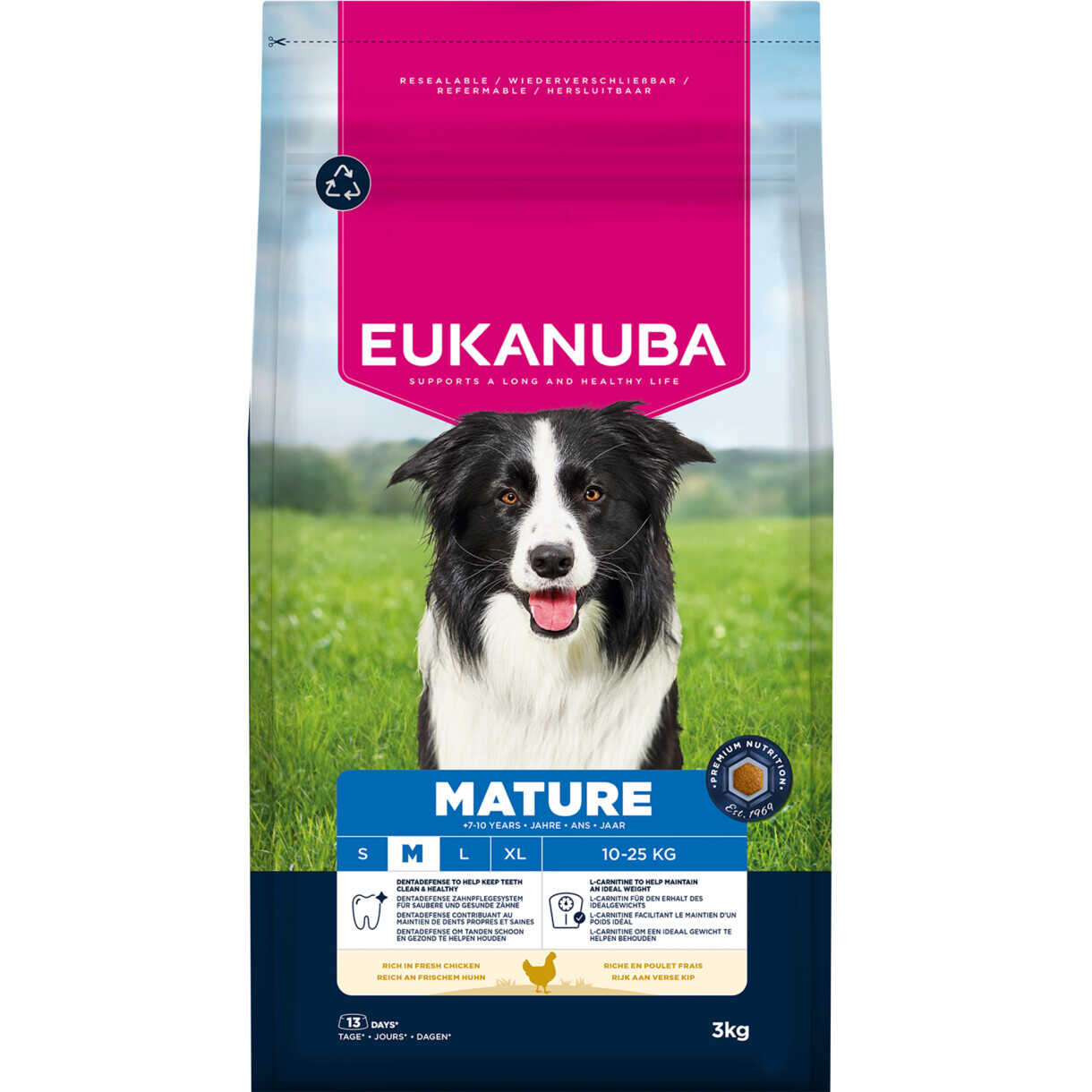 Eukanuba hundefoder Mature Medium Breed med kylling fra 7 til 10 år