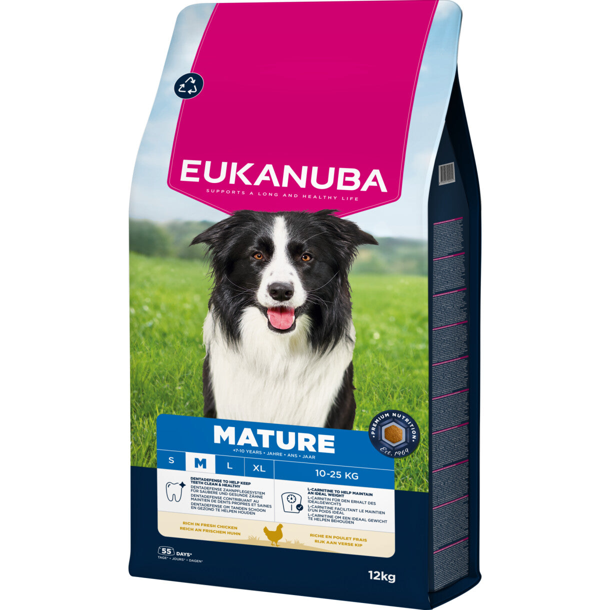 Eukanuba hundefoder Mature Medium Breed med kylling fra 7 til 10 år