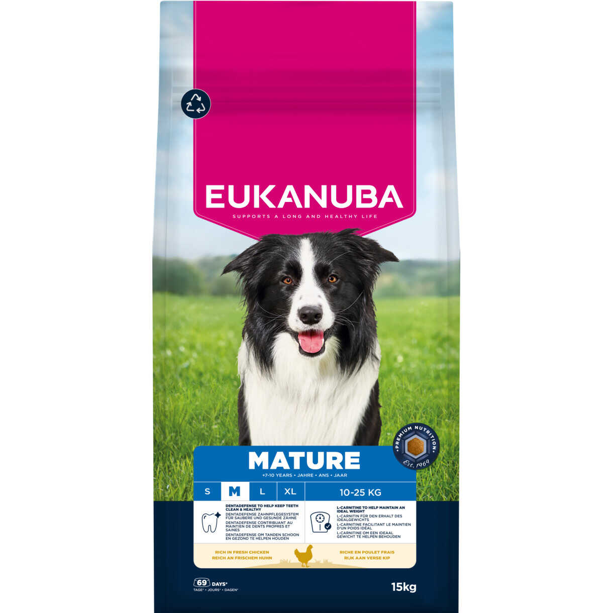 15 kg Eukanuba hundefoder Mature Medium Breed med kylling