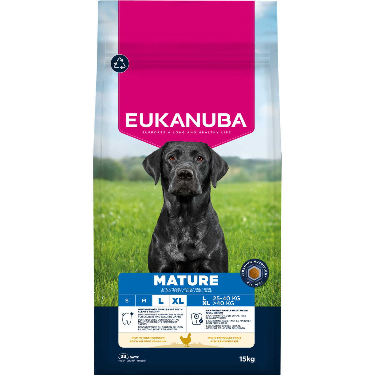 15 kg Eukanuba hundefoder Mature large breed med kylling