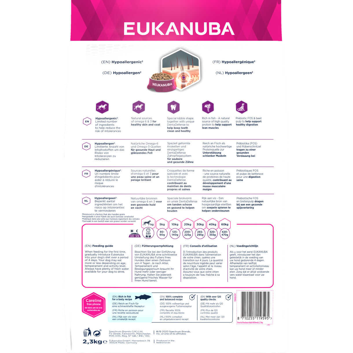 2,3 kg Eukanuba DailyCare hundefoder til hunde med sensitiv hud