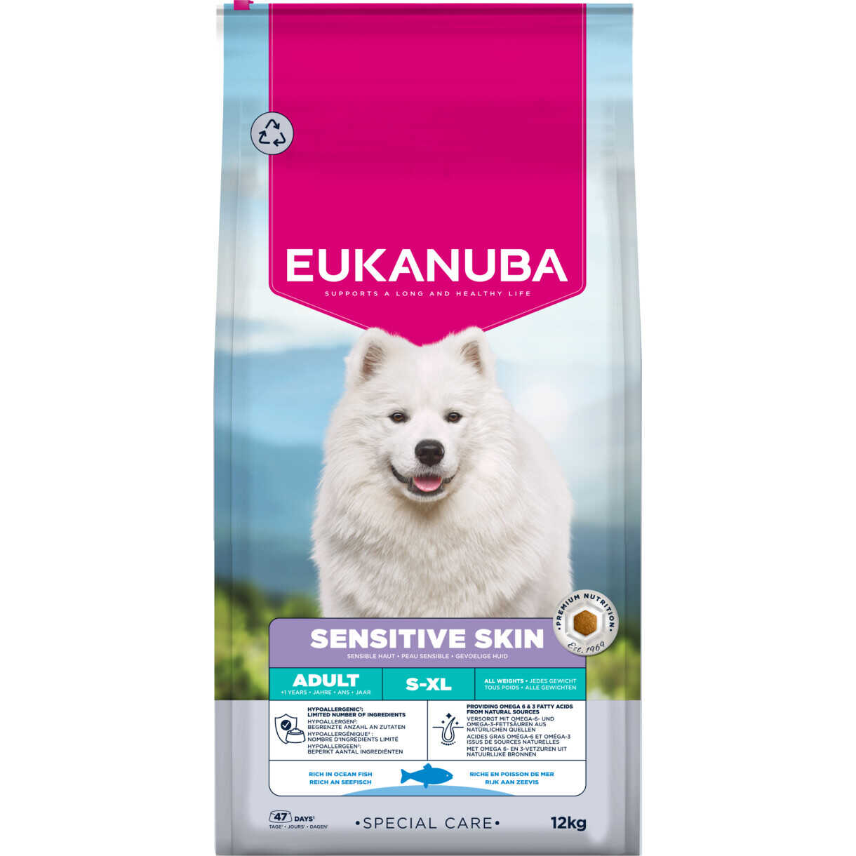 12 kg Eukanuba Special Care hundefoder til hunde med sensitiv hud