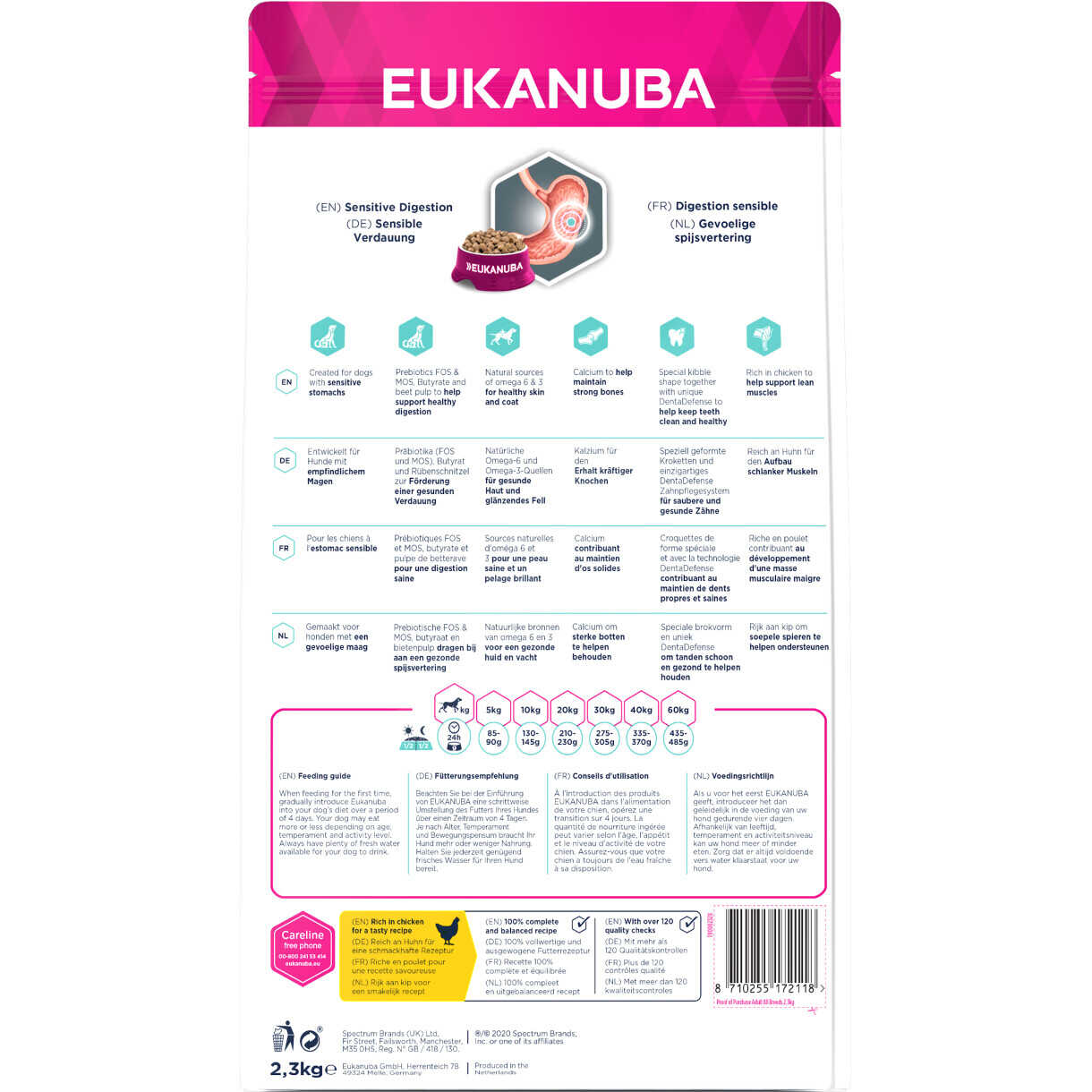 2,3 kg Eukanuba hundefoder Daily Care til hunde med sensitiv mave